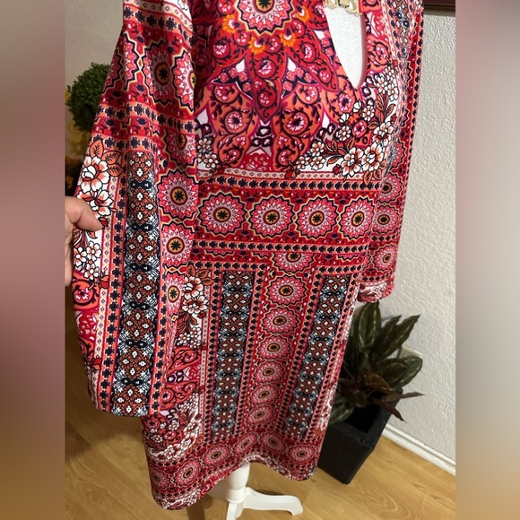 Neiman Marcus multicolor pull on midi dress size 8 - Picture 6 of 13